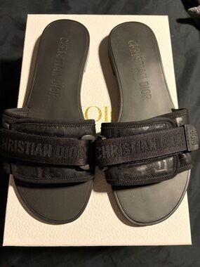 Dior Black Slide Sandals